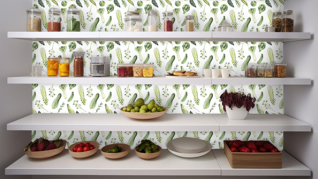 Watercolor wallpaper - Seamless Pattern With Vegetables In A Watercolor Style Wall Mural