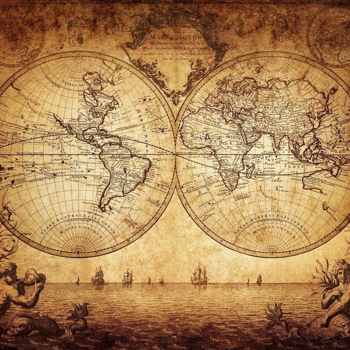 World Map Wallpaper, Vintage World Map Of Voyages Of Christopher Columbus  For Office, Library and Educational Purposes, Non Tearable, Washable, Long  Life, Peel and Stick Wallpaper, World Map Wallpaper By Walls and