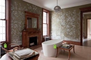 elegantní květinové koupelna prášek pokoj tapety wallcovering